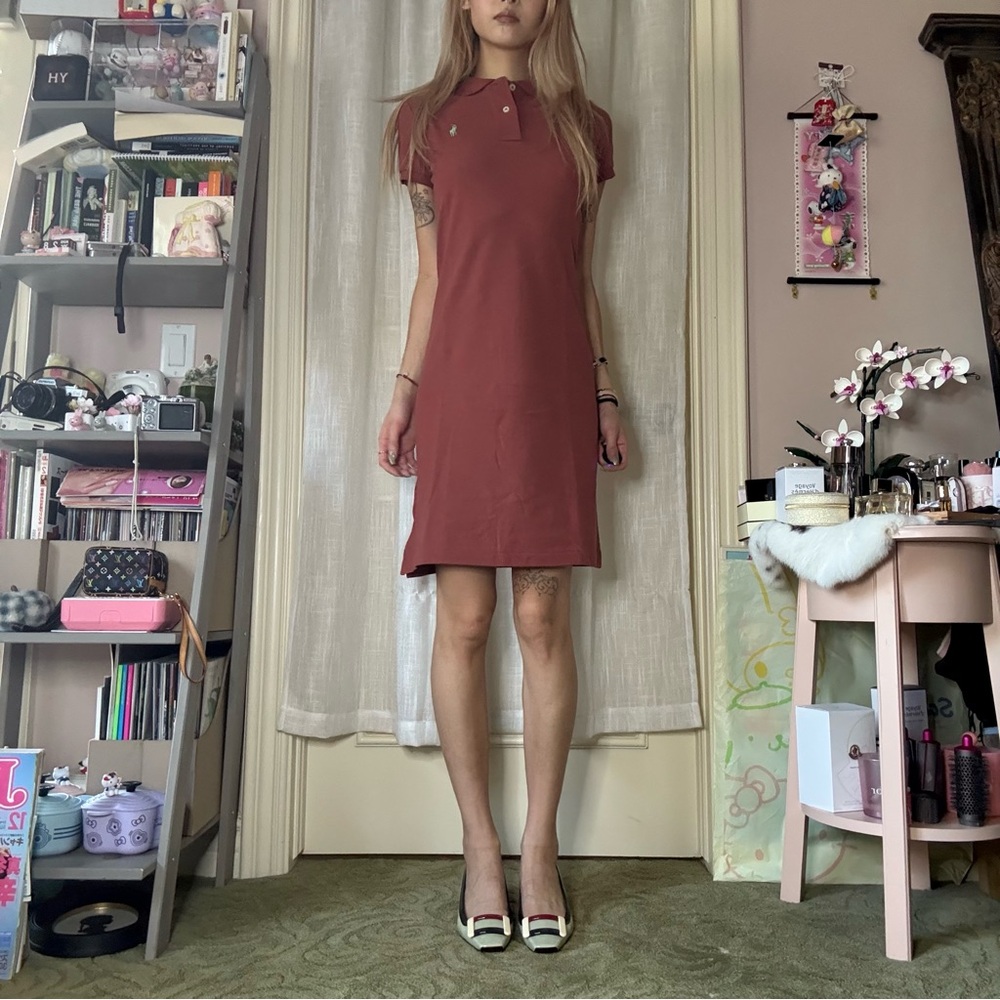 NWT Vintage Ralph Lauren Rust Polo Dress with Embroidered Logo